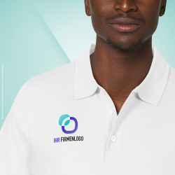 Unisex Poloshirt weiß Textildruck